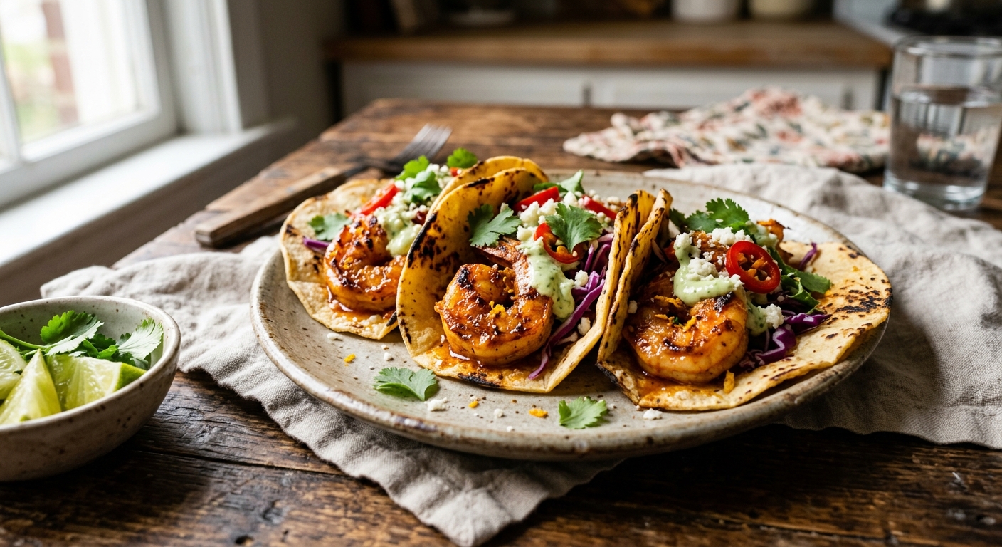 Chipotle Orange Shrimp Tacos