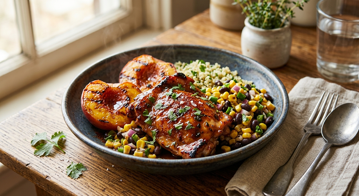 Chipotle Peach Chicken Bowls