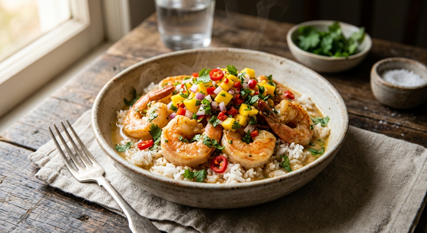Coconut Lemongrass Shrimp Bowls