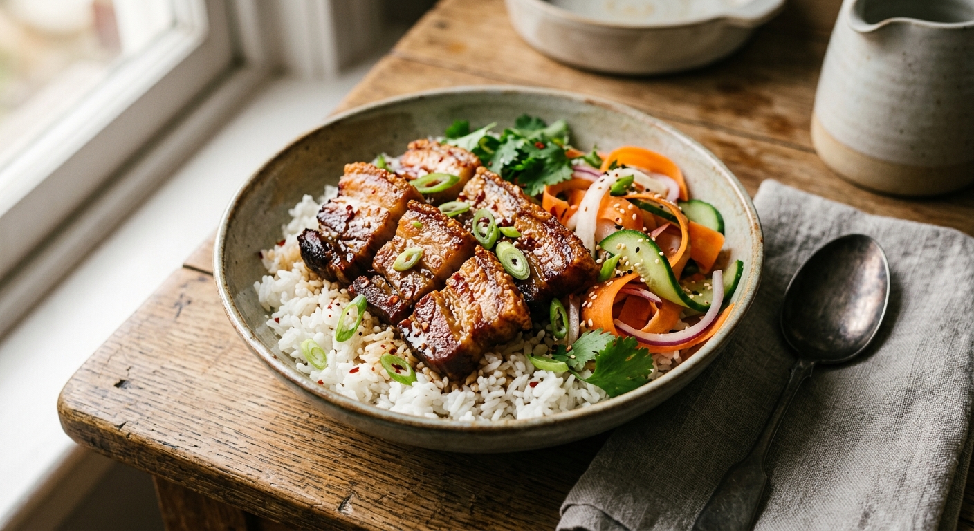 Crispy Pork Belly Bowls