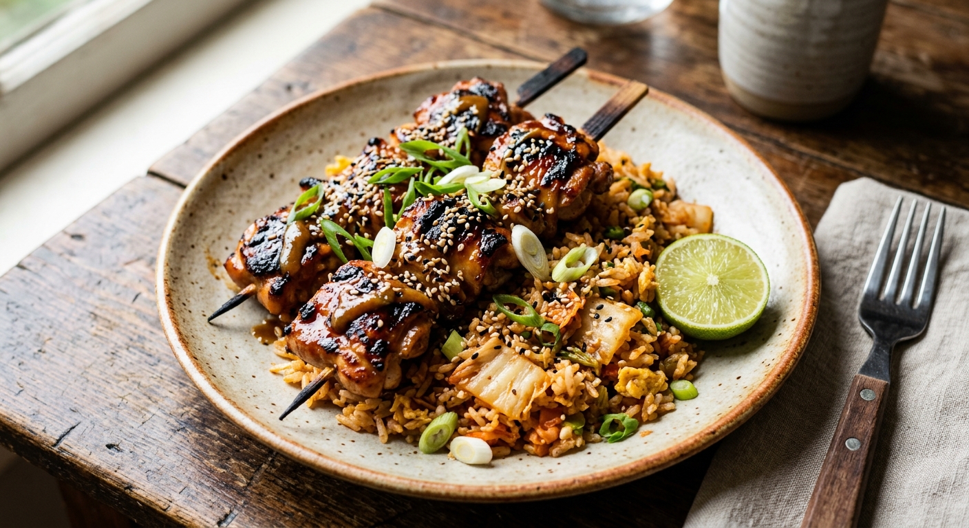 Ginger Miso Chicken Skewers