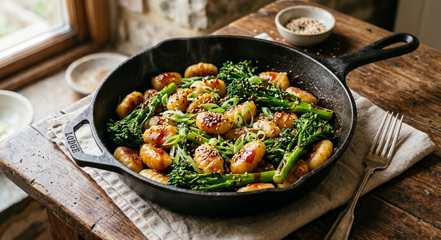 Gnocchi Skillet with Gochujang Glaze
