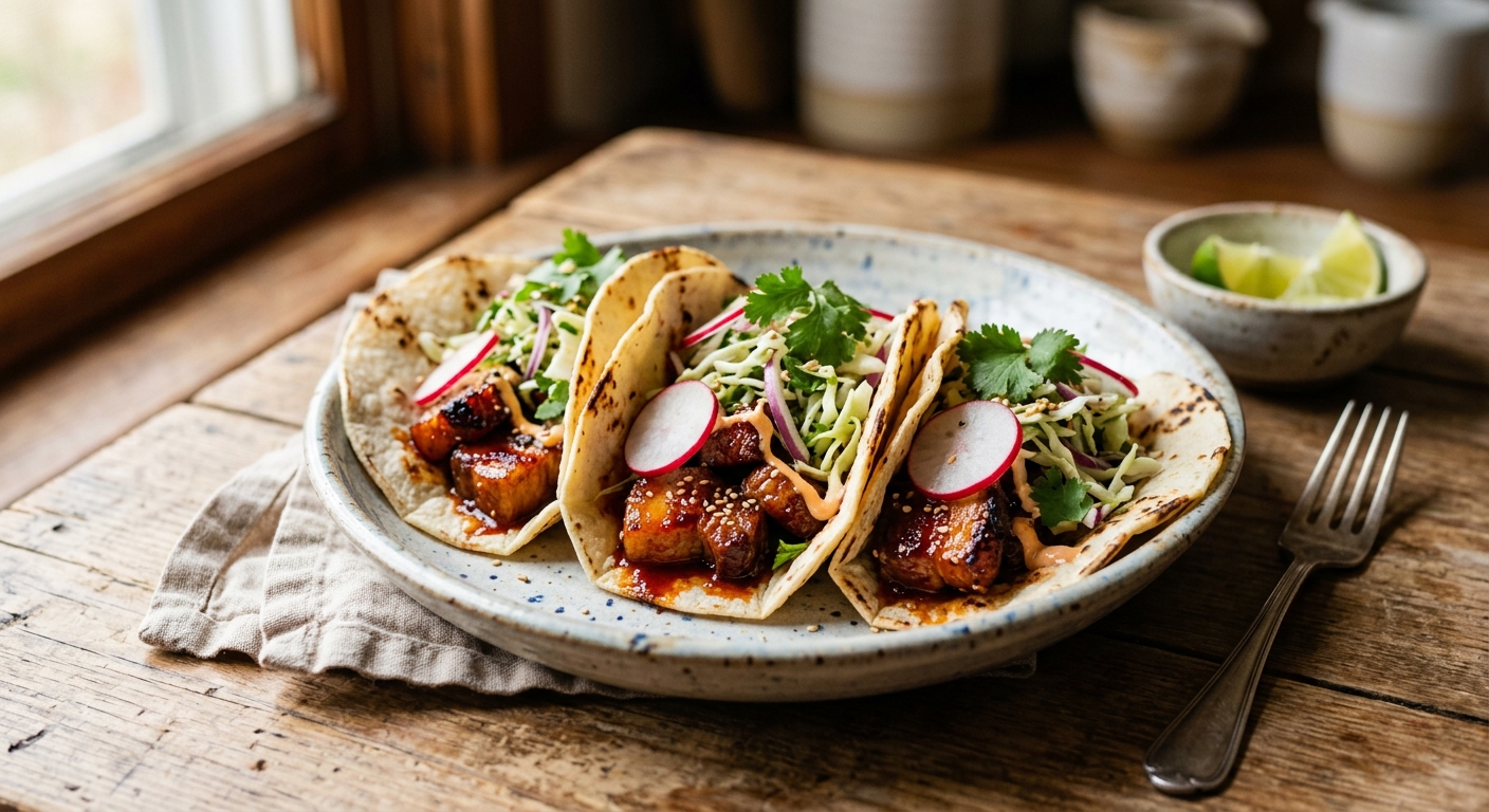 Gochujang Pork Belly Tacos