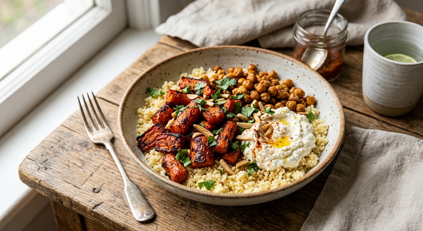 Harissa Carrot & Chickpea Bowls