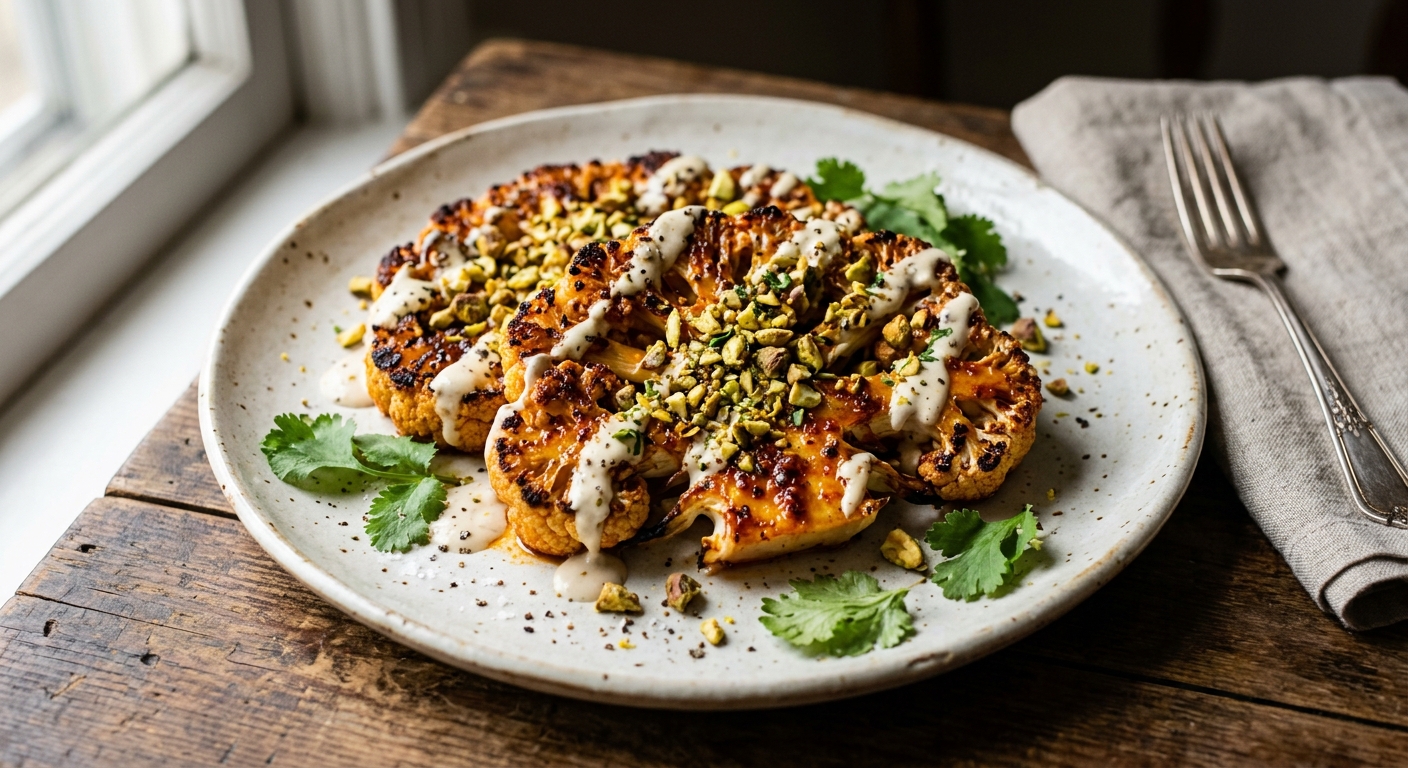 Harissa Cauliflower Steaks