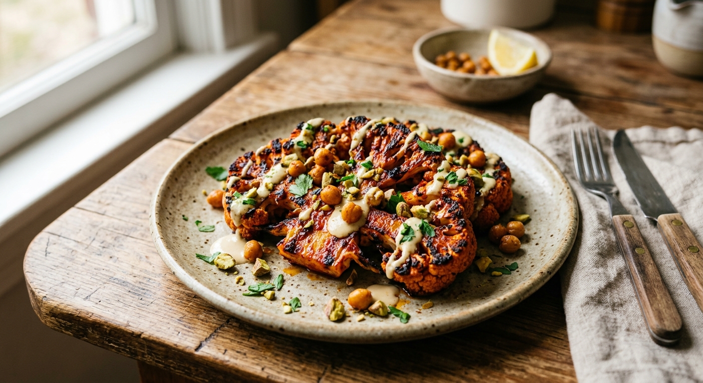 Harissa Cauliflower Steaks