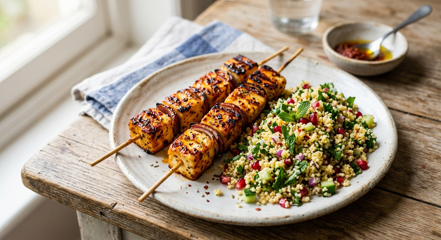 Harissa Halloumi Skewers