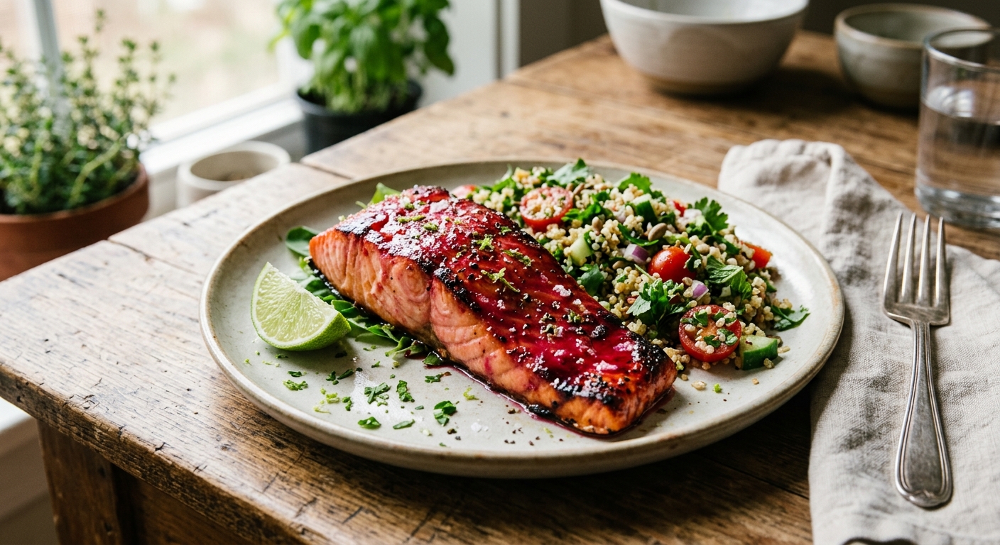 Hibiscus Glazed Salmon