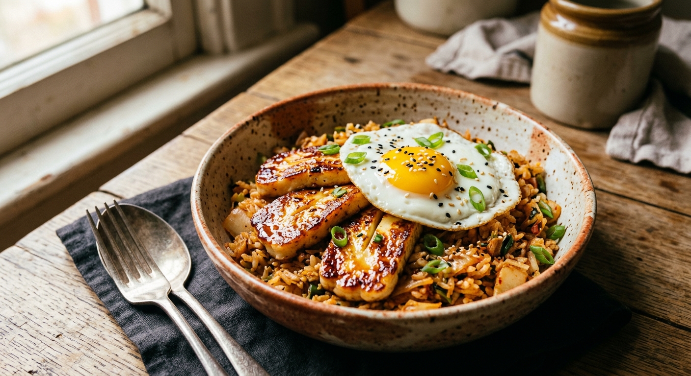 Kimchi Halloumi Bowl