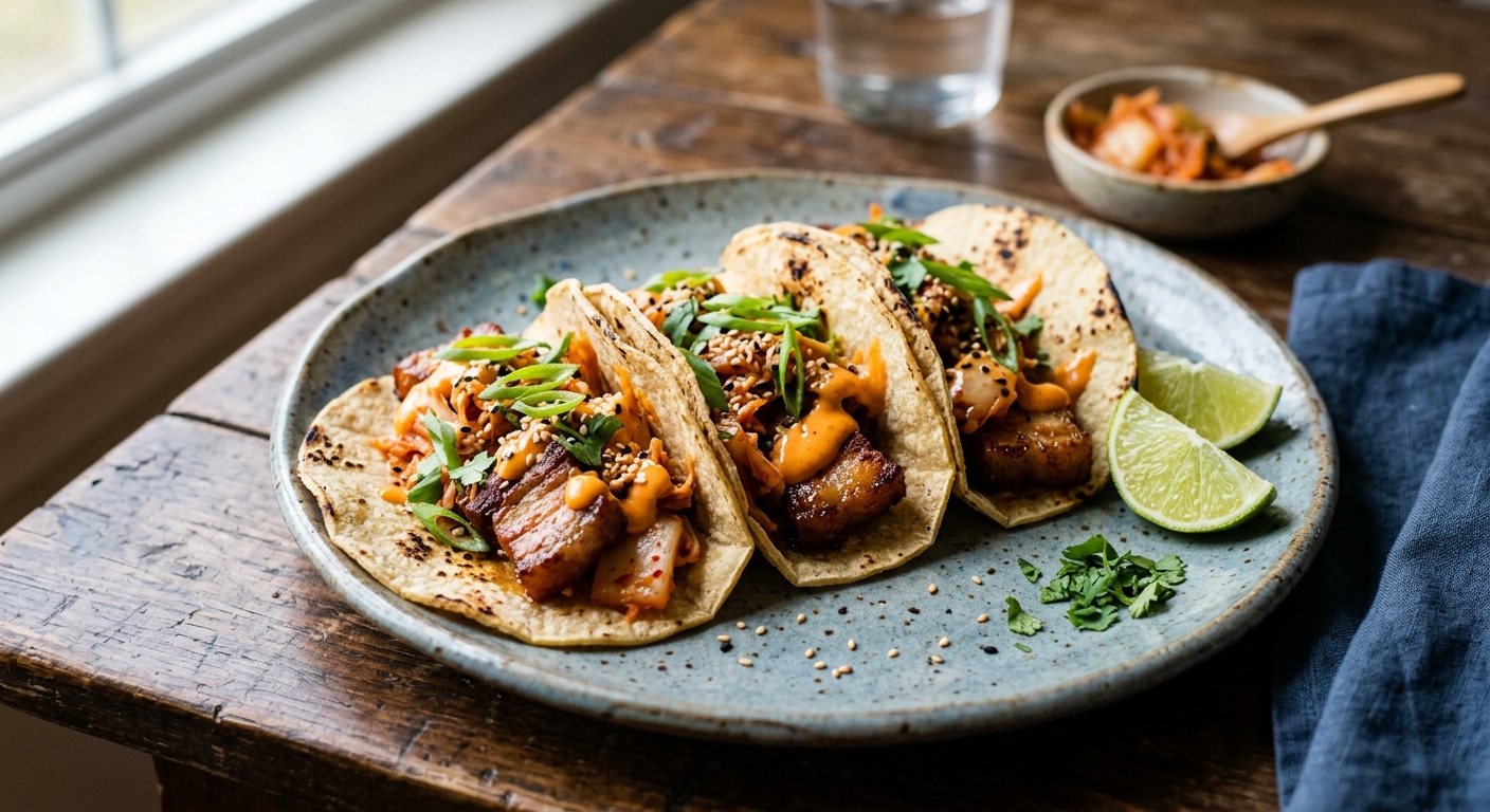 Kimchi Pork Tacos