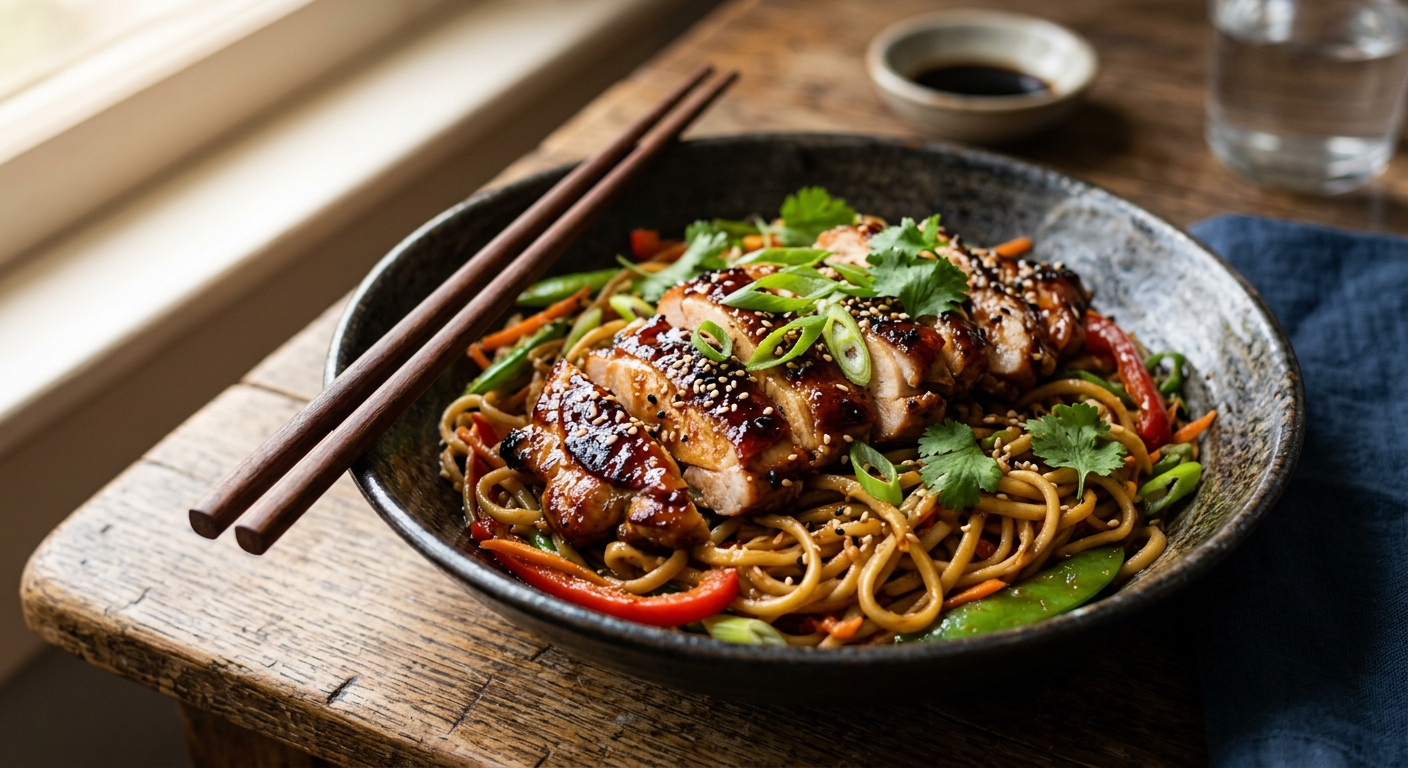 Maple Gochujang Chicken Noodles