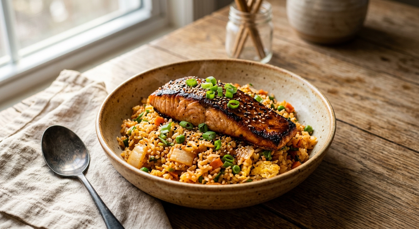 Miso Salmon Fried Rice