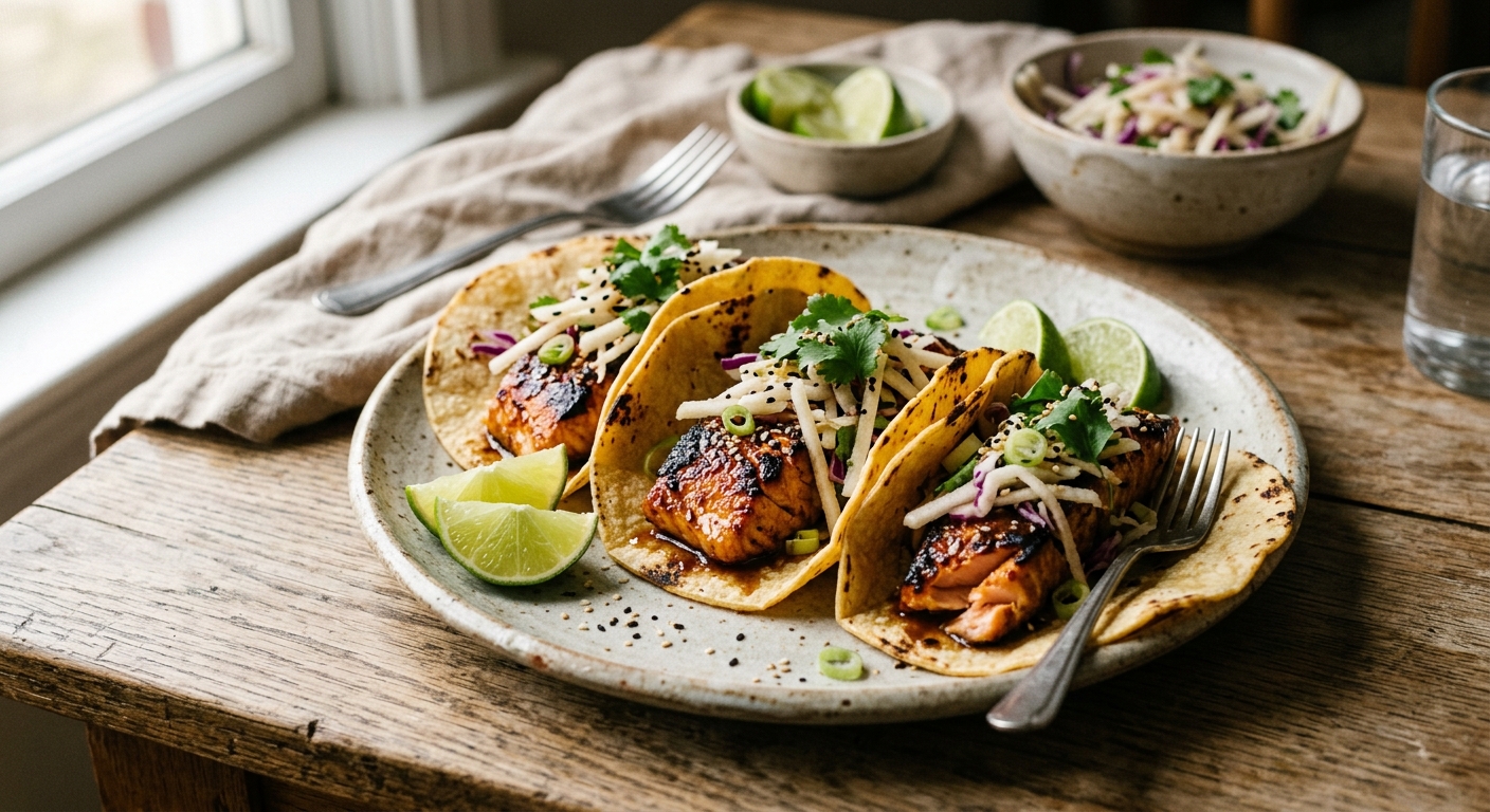 Miso Salmon Tacos