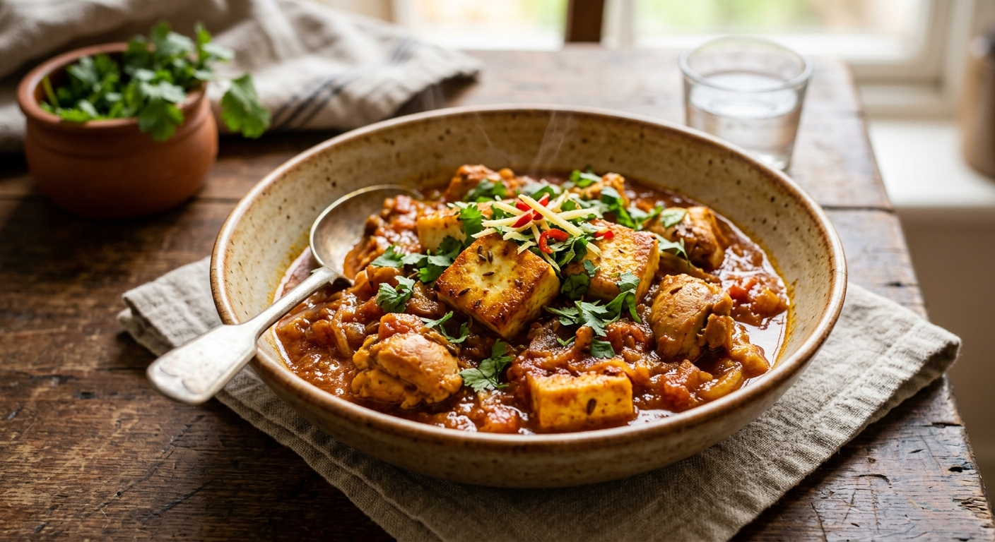 Spiced Paneer & Chicken Curry